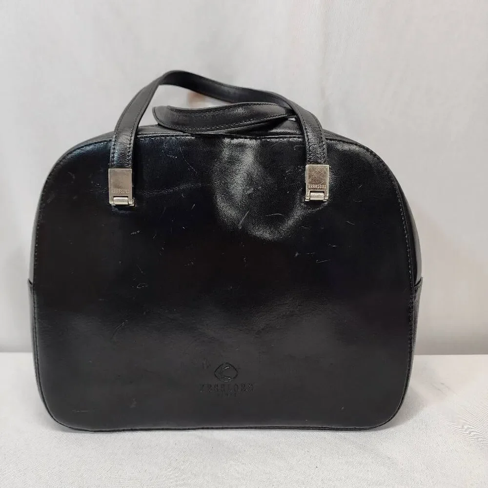 KessLord Black Calfskin Double-Handle Handbag